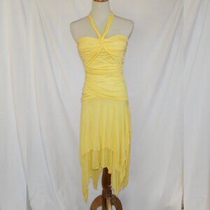 bdba Bright Yellow Asymmetrical Strapless Dress SMALL